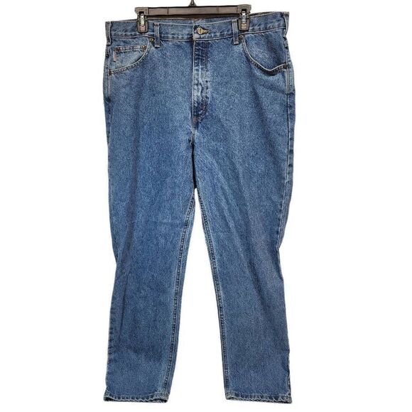 Carhartt Men's Size 40 X 32 Denim Straight Leg Traditional Fit Blue Jeans 5 Pock - Picture 1 of 7